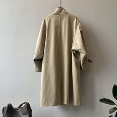 F00253039-304 Beige Plain Outerwear For Work, Oversized Solid Khaki Outerwear, Classic Oversized Solid Color Outerwear, Khaki Solid Color Outerwear For Work, Overcoat For Women, Windbreaker Women, Bright Color Dresses, High Neck Swimsuits, White Boho Dress