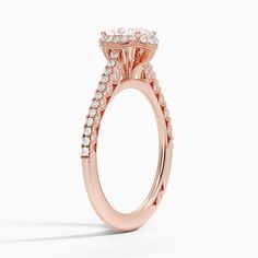 Oval Shaped Tacori Petite Crescent Classic Bloom Diamond Engagement Ring - 18K Rose Gold. A glamorous halo of diamonds wraps the center gem of this ring in shimmering light while further diamonds adorn the band and gallery, creating a glamorous that sparkles from every angle. The design style of this piece allows wedding rings to sit perfectly flush against the band. 
 
 Our perfect fit engagement rings are carefully designed to sit flush against a variety of wedding rings for a seamless look wi Shimmer Lights, Gold Set, 18k Rose Gold, Diamond Engagement Ring, Design Style, Crescent, Lab Grown, Diamond Engagement, Diamond Engagement Rings