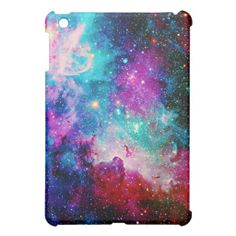 an iphone case with colorful galaxy in the background