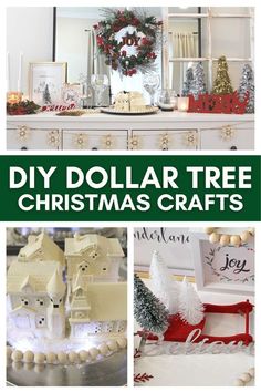 dollar tree christmas crafts are featured in this collage