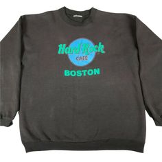 Vintage 90s Hard Rock Cafe Boston Faded Distressed Crewneck Sweatshirt Size L. Distressed condition heavily faded and has 2 holes on back shown in photos. Tag is missing fits about a size large please see photos though for measurements to determine proper fit before purchase. Thanks! Hard Rock Cafe, Fancy Dresses, Hard Rock, Crew Neck Sweatshirt, Coats Jackets, Graphic Sweatshirt, Crew Neck, Cafe, Sweatshirts