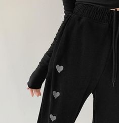 Love Embroidery Sweatpant Available in White, Black and Gray Soft Girl Style, Alt Clothes, Egirl Clothes, Soft Girl Outfits, Egirl Outfits, Harajuku Outfits, Pants Women Fashion, Joggers Pants, Aesthetic T Shirts