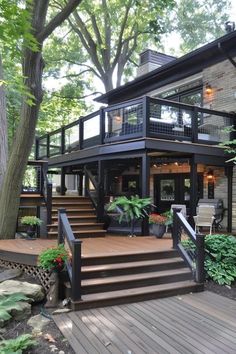 a house that has stairs leading up to it