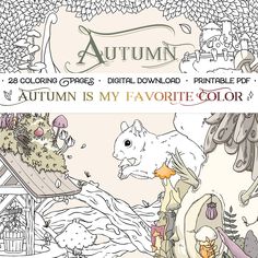 an adult coloring book with the title autumn is my favorite color