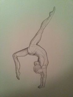 a drawing of a person doing a handstand