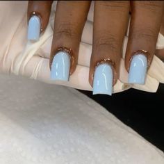 • shortiess 💅🏾✨✨ .. cute short nails Soft Color Nails Simple, Cute Nails On Brown Skin, Shortie Acrylic Nails Square, Best Acrylic Nails Blue, Clear Blue Acrylic Nails, Milky Nails, Drip Nails, Colored Acrylic Nails