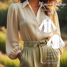 woman's shirt and pants sewing pattern