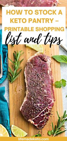 Keto Pantry Staples, Keto Pantry Staples List, Keto Diet Guide, Printable Shopping List, Low Carb Meal Prep, Keto Tips, Basic Essentials