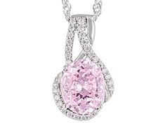 Bella Luce® pink and white diamond simulants 5.24ctw oval and round, rhodium over sterling silver starry cut pendant. Includes a 18" L x 0.03" W singapore chain that has a 2" extender and lobster claw clasp closure. Pendant measures approximately 0.75" L x 0.44" W. Diamond equivalent weight is 3.17ctw. Dazzling Pink Gemstone Jewelry, Pink Oval Cubic Zirconia Jewelry, Pink Sparkling Stones Fine Jewelry, Dazzling Diamond Oval Pendant Jewelry, Pink Fine Jewelry With Sparkling Stones, Fine Jewelry With Pink Sparkling Stones, Fine Jewelry With Sparkling Pink Stones, Pink Oval Fine Jewelry, Diamond White Jewelry With Diamond Accents, Oval Pendant