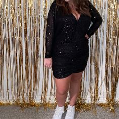 I Got This Dress For Nye, And It Was Only Worn For Nye! Still Basically Brand New, Very Sparkly Black Sequins All Over The Dress. The Dress Isn’t Really Itchy, I Did Wear Some Shape Wear With It! I’m Moving And Need To Get Rid Of Stuff Asap! Get Rid Of Stuff, Shape Wear, Fashion Nova Dress, Fashion Nova Dresses, Dresses Party, Black Sequins, I Got This, Shapewear, Fashion Nova