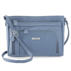 For style on the go, reach for this MultiSac crossbody bag. For style on the go, reach for this MultiSac crossbody bag. HANDBAG FEATURES Fits a smart phone Silver-tone hardwareHANDBAG DETAILS 10.25"H x 7.625"W x 1.75"D 25 in. adjustable crossbody strap Exterior: 1 slip pocket, 3 zip pockets Interior: 2 slip pockets, 1 zip pocket Zipper closureCONSTRUCTION & CARE PVC material Polyester lining Wipe clean Imported Size: One Size. Color: Dark Denim. Crochet Tote Bags Free Patterns, Womens Leather Belt, Convertible Crossbody Bag, Large Crossbody Bags, Faux Leather Backpack, Crochet Tote Bag, Crochet Tote, Air Travel, Mini Crossbody Bag