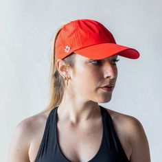 Sun Goddess, Nautical Red, UPF 50+ Female Fit. Form. Function: The new standard in caps for Women by VIMHUE ProfileFitTM : designed for anatomy of female head Cap circumference scientifically based Panel height specifically sized for above the ear comfort Tapered panels provide cap stability for endurance sports Form: Stylish, sleek design for the modern woman Satin, smooth texture to touch Contemporary and custom color palettes Function: Ponytail freedom!! Hair up, down and everything in-betwee Breathable Hat With Short Brim, Functional Breathable Hat With Short Brim, Functional Sports Hat With Short Brim, Functional Short Brim Sports Hat, Breathable Short Brim Hat, One Size Fits Most, Breathable Short Brim Hat One Size Fits Most, Breathable Hat With Short Brim, One Size Fits Most, Breathable Brimmed Hat One Size, Functional Brimmed Sports Hat