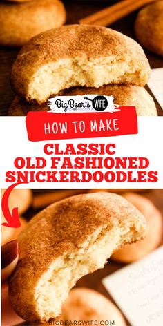 close up view of classic crisco snickkerdoodles with text overlay