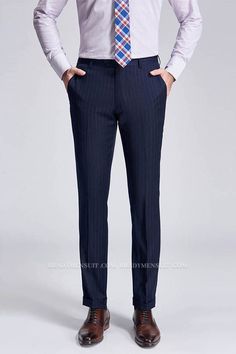 Discover Light Grey Pinstripe Fashion Dark Navy Blue Mens Formal Suit Trousers at BradyMensuit. Shop Dark Navy Stripe mens pants both for formal and causal. Dress pants, slacks and chino pants are also offered in standard size and measurements. Business Straight Pants With Vertical Stripes, Business Pants With Vertical Stripes And Straight Leg, Business Pants With Vertical Stripes, Straight Leg Pants With Vertical Stripes For Business, Tailored Striped Straight Dress Pants, Tailored Striped Dress Pants With Straight Leg, Tailored Striped Straight Leg Dress Pants, Striped Straight Leg Business Pants, Tailored Striped Dress Pants