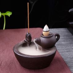 Reverse Incense Burner, Simple Backflow Incense Burner, Ceramic Insence Burner, Vanilla Incense, Fog Effect, Spa Office, Incense Waterfall, Cone Incense Holder, Insence Burner