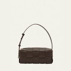 Bottega Veneta Brick Cassette, Designer Brown Baguette Bag With Top Carry Handle, Designer Brown Baguette Bag With Top Handle, Designer Square Shoulder Bag With Top Carry Handle, Designer Square Baguette Bag With Top Carry Handle, Luxury Square Shoulder Bag With Top Carry Handle, Designer Square Baguette Bag With Top Handle, Luxury Rectangular Shoulder Bag With Removable Pouch, Luxury Baguette Shoulder Bag With Top Handle