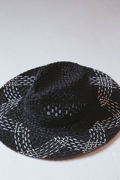 Straw Hat
White Stitch Detail
Adjustable Pull Strings On Inside
Imported Black Fedora Panama Hat For Travel, Casual Black Bucket Hat For Travel, Black Brimmed Panama Hat For Travel, Black Flat Brim Panama Hat For Travel, Black Bucket Hat For Spring Travel, Black Straw Hat With Curved Brim For Outdoor, Black Curved Brim Straw Hat For Outdoor, Adjustable Black Bucket Hat With Upf 50+, Black Summer Fedora For Vacation