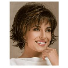 Short Brown Pixie Cut Wigs for Women, Curly Wig with Bangs Natural Wavy Synthetic Hair Wigs Cap Size: One Size. Short Locks, Women Pixie Cut, Short Hair Wigs, Penteado Cabelo Curto, Brown Wig, 짧은 머리, Short Hair With Layers, Short Wigs, Winter Hairstyles