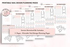 printable nail design planning pages