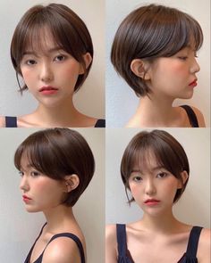 Short Hair Japanese Style Round Face, Short Bob Japanese, Very Thick Short Hair, Round Face Short Hair With Bangs, Japanese Short Hair Round Face, Short Korean Haircut, Short Hair Fat Face, Coma Hair, Asian Short Hair Round Face