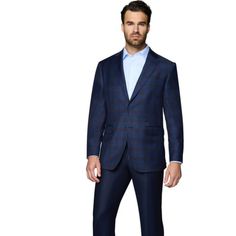 2 Button Notch Lapel Side Vents Modern Fit Color : Blue Sport Coats, Blue Wool, Sport Coat, Modern Fit, Mens Suits, Blazer Suit, Color Blue, Man Shop, Blazer