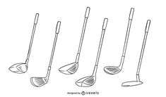 four different types of golf clubs