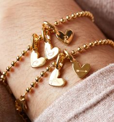 Heart Bracelet: Initials Bracelet – Rellery Cheap Dainty Bracelets With Heart Charm, Gold Charm Bracelet For Valentine's Day, Luxury Heart Charm Bracelet For Women, Luxury Dainty Bracelets With Heart Charm, Luxury Bracelets With Heart Charm, Cheap Gold Beaded Bracelets With Heart Charm, Luxury Adjustable Bracelets With Heart Charm, Cheap Heart Charm Chain Bracelet For Valentine's Day, Luxury Dainty Bracelet With Heart Charm