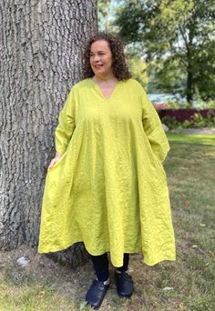 Kali Tunic - long, swishy tunic - plus sizes in natural fiber fabrics Green V-neck Tunic For Fall, Fitted Green Tunic For Spring, Spring V-neck Tunic In Lagenlook Style, Spring V-neck Lagenlook Tunic, Fitted Long Sleeve Green Tunic, Fitted Green Long Sleeve Tunic, Spring Long Sleeve Relaxed Fit Kurta, Spring Lagenlook Long Tunic, Lagenlook Outfits