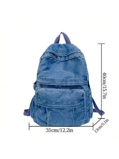 This chic and functional canvas backpack for women is designed with double shoulder straps for added comfort and support. Made with high-quality materials, it is perfect for everyday use and can easily carry all your essentials. Stay stylish and organized with this must-have backpack. Features : Waterproof, High-capacity Color : Blue Strap Type : Adjustable Composition : 100% Polyester Material : Fabric Bag Size : Medium Pattern Type : Plain Style : Preppy Closure Type : Zipper Type : Classic Ba Trendy Cotton Backpack With Large Capacity, Casual Canvas Backpack With Large Capacity, Casual Cotton Canvas Bag With Adjustable Straps, Casual Canvas Backpack With Adjustable Strap, Trendy Cotton Backpack, Trendy Canvas Backpack With Large Capacity, Trendy Canvas Backpack With Pockets, Casual Softback Canvas Bag With Zipper Closure, Trendy Cotton Backpack With Pockets