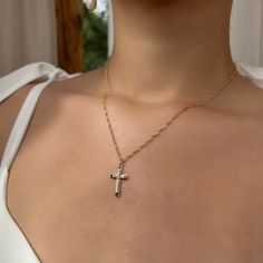 Saving Grace CZ Cross Necklace – TBJ Elegant Cross Necklace With Adjustable Chain, Clavicle Chain Cross Necklace, Crocheted Slippers, Saving Grace, Body Shots, Saved By Grace, Solid Gold Jewelry, Crochet Slippers, Scottsdale Az