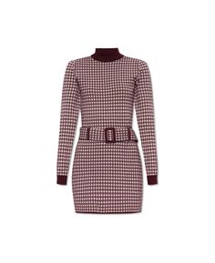 Fitted High Neck Knit Dress, Chic Knit Dress For Work, Chic Knit Mini Dress For Work, Knit Mini Sweater Dress For Work, Fitted Jacquard Knit Knee-length Dress, Chic Jacquard Knit Mini Dress, Fitted Casual Jacquard Knit Dress, Casual Fitted Jacquard Knit Dress, Chic Fitted Jacquard Knit Dress