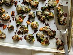 a tray filled with different types of appetizers