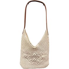 PRICES MAY VARY. 𝗚𝗼𝗼𝗱 𝗤𝘂𝗮𝗹𝗶𝘁𝘆 𝗖𝗿𝗮𝗳𝘁𝘀𝗺𝗮𝗻𝘀𝗵𝗶𝗽: Crochet Macrame Bag is a boho inspired shoulder bag featuring a leather handle for a touch of sophistication. This bag showcases meticulous craftsmanship, ensuring durability and elegance, making it a standout accessory for any occasion. Perfect as a shoulder bag, boho bag, hippie bag, or crochet bag. 𝗡𝗮𝘁𝘂𝗿𝗮𝗹 𝗠𝗮𝘁𝗲𝗿𝗶𝗮𝗹𝘀: Cotton Macrame Bags are crafted from high quality cotton fabric. They are not just as a fashi Crochet Macrame Bag, Macrame Bags, Macrame Crochet, Crochet Macrame, Hobo Crossbody Bag, Crochet Style, Hippie Bags, Wicker Bags, Raffia Bag