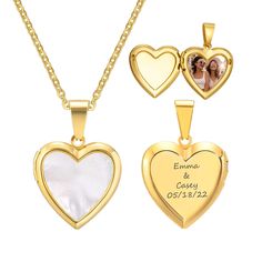 PRICES MAY VARY. 👉 CUSTOMIZABLE: This women's locket necklace can be opened to insert a personalized photo, allowing you to carry a cherished memory or a loved one's image close to your heart. And the backside can custom engrave any text,This allows you to add a personal touch by including names, dates, special messages, or even a meaningful quote that enhances the sentimental value of the necklace. 👉 STAINLESS STEEL MATERIAL: This necklace is made of stainless steel and pearl shell, a robust Picture Locket, Picture Necklace, Photo Locket Necklace, Heart Locket Necklace, Locket Pendant Necklace, Personalized Photo Gifts, Photo Locket, Memorial Jewelry, Pearl Shell