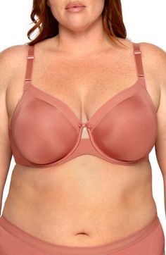 Enjoy smooth, seamless lift and support in this everyday bra designed with unpadded, opaque cups that contour to your natural shape. This full-coverage style features front-adjusting straps to easily customize the fit. 88% nylon, 12% spandex Hand wash, line dry Imported Black Owned/Founded Supportive Padded Bra In Solid Color, Supportive Padded Bra, Full Coverage Nursing Bra With Padded Cups, Solid Full Coverage Nursing Bra With Padded Cups, Nursing Bra With Built-in Bra, Full Cup, Supportive Bra With Moderate Coverage, Solid Underwire Bra With Padded Cups, Solid Color Underwire Bra With Padded Cups, Solid Nursing Bra With Medium Bust Support And Shaping