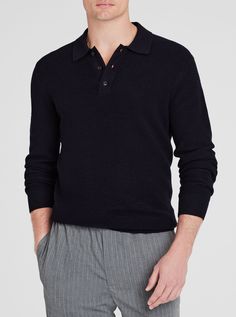 Textural stitches and a closer fit give this knit polo sweater a more distinguished look. Made from high-quality wool for unbeatable warmth, refined comfort, and effortless style. Knit Polo Sweater, Knit Polo, Polo Sweater, Club Monaco, Effortless Style, Monaco, Sweater Outfits, Mens Outfits, Wool