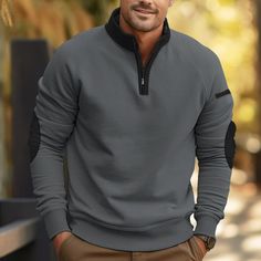 Season:Spring   Fall; Fabric:Polyester; Sleeve Length:Long Sleeve; Look After Me:Wet and Dry Cleaning,Washable; Gender:Men's; Style:Streetwear,Casual,Basic; Elasticity:Micro-elastic; Occasion:Daily,Holiday,Sports  Outdoor; Fit Type:Regular Fit; Pattern:Color Block; Neckline:Standing Collar; Sports Clothing Sub Category:Zip Sweatshirt,Sweatshirt; Front page:FF; Listing Date:09/06/2023; Bust:; Length:; Shoulder Width:; Sleeve: Highlights For Men, Daily Holidays, Basic Hoodie, Basic Sweatshirt, Fall Outfits Men, Fall Clothing, Standing Collar, Streetwear Casual, Fall Fabric