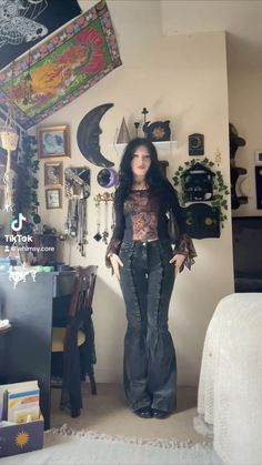 #Fashion_Outfits #Fashion #Fashion_Inspo_Outfits #Fashion_Killa #Fashion_Icon_Dress_To_Impress #Fashion_Designer_Dress_To_Impress Chill Halloween Outfits, 90s Fashion Whimsigoth, Witchy Jeans Outfit, Whimsy Goth Fall Outfits, Whimsy Goth Winter Outfit, Vintage Whimsigoth Fashion, Moon Core Outfits, Fall Outfits Whimsigoth, Whimsigoth Black Woman