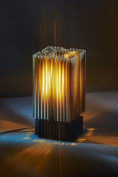 a light that is sitting on top of a table