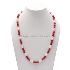 Product Details : Item Code : DGC2595Gemstone Name : RED CORAL AND PERALChain Style : BEADEDBeads Shape : SMOOTH ROUNDBeads Size : 6.5MM / 7 MM ApproxLength : 21.5" Inch+ 1" INCh ApproxWeight : 177 Cts. ApproxCustomization : **Available**Please Feel Free To Contact If You Have Any Query. Red Pearl Necklace With Gemstone Beads, White Pearl Necklace With Gemstone Beads As A Gift, White Round Christmas Necklaces, Red Pearl Necklace With Polished Round Beads, Red Polished Pearl Necklace, Red Pearl Necklace With Polished Beads As A Gift, Gift Red Pearl Necklace With Polished Beads, Halloween Beaded Jewelry, White Beaded Necklaces