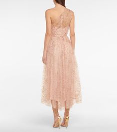 Monique Lhuillier - One-shoulder tulle midi dress | Mytheresa Elegant Evening One-shoulder Tulle Dress, Elegant Tulle One Shoulder Party Dress, Elegant One Shoulder Tulle Dress For Party, Elegant Fitted One-shoulder Tulle Dress, Elegant Fitted One Shoulder Tulle Dress, One-shoulder Tulle Evening Dress, One Shoulder Tulle Evening Dress, One-shoulder Tulle Evening Dress For Party, Gala One-shoulder Tulle Evening Dress