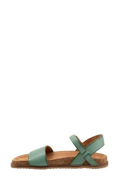 A rich leather upper adds timeless appeal to a minimalist sandal grounded by a cushioned footbed for comfortable wear. 1" heel; 1/2" platform Adjustable ankle strap with buckle closure Leather upper/textile lining/synthetic sole Cushioned footbed with arch support Imported Green Leather Open Toe Footbed Sandals, Spring Slingback Footbed Sandals With Textured Footbed, Green Open Toe Footbed Sandals With Removable Insole, Spring Sport Sandals With Ankle Strap And Buckle Closure, Spring Sports Sandals With Ankle Strap And Buckle Closure, Green Leather Slingback Sandals With Ankle Strap, Green Leather Slingback Sandals, Green Leather Ankle Strap Slingback Sandals, Spring Footbed Sandals With Heel Strap And Round Toe