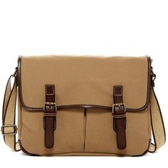 FREE GROUND SHIPPING! COTTON CANVAS TRIMMED WITH RAW-EDGE FULL-GRAIN BUFFALO HIDE This canvas and leather messenger bag offers style and function in a lightweight body. It is handmade from cotton canvas and trimmed with full-grain Buffalo leather. The bag has a roomy main compartment with a fully lined interior that includes a designated iPad/Tablet pocket, plenty of room for files and folders, and organizer pockets to hold your mobile phone, portable hard drive, pens, and accessories. Dual open Flap Shoulder Bag With Leather Trim, Daily Use Coated Canvas Shoulder Bag With Flap, Classic Shoulder Bag With Adjustable Strap For Outdoor, Everyday Coated Canvas Flap Shoulder Bag, Classic Brown Canvas Shoulder Bag, Coated Canvas Satchel With Adjustable Strap And Flap, Leather Trim Flap Satchel, Classic Cotton Shoulder Bag With Canvas Lining, Beige Leather Trim Flap Shoulder Bag