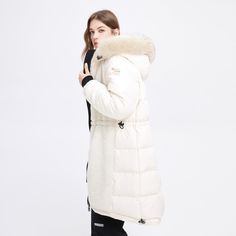 Details: Suisse pure white parka Regular fit Size & Fit: Model is 5'7", Bust 32, Waist 24, Hips 35, wearing a size S Item #: JK4CO06 *This item is sale items on sale, no returns or exchanges* Hooded Winter White Parka With Pockets, White Functional Outdoor Parka, Functional White Winter Parka, White Hooded Parka With Double-lined Hood, White Parka, White Parka With Double-lined Hood For Cold Weather, Pure White, Parka, Sale Items