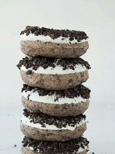 cookies and cream are stacked on top of each other