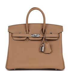 This Birkin is in Chai togo leather with palladium hardware and has tonal stitching, front flap, two straps with center toggle closure, clochette with lock and two keys, and double rolled handles.The interior is lined with Chai chevre and has a zip pocket with an Hermes engraved zipper pull and an open pocket on the opposite side.Collection: UOrigin: FranceCondition: New and never worn (plastic on hardware)Accompanied by: Hermes box, Hermes dustbag, clochette, lock, two keys, clochette dustbag, Luxury Everyday Bag In Togo Leather With Turn-lock Closure, Timeless Togo Leather Bag With Lock, Formal Togo Leather Bag With Lock, Timeless Bags With Metal Hardware And Togo Leather, Timeless Togo Leather Bag With Metal Hardware, Designer Togo Leather Bag With Metal Hardware, Luxury Everyday Calf Leather Bag With Lock, Office Togo Leather Bag With Lock, Togo Leather Bags With Metal Hardware For Everyday Use