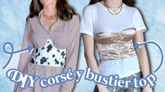 two women standing next to each other with the words diy corse'busterer top