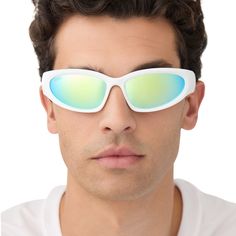 Low-riding sunnies with wrap-around coverage. Side Out shades include a TR90 lightweight frame and protective nylon polarized lenses. Totally functional and absolutely fashionable, the new Side Out shades can go from the runway to the racetrack in 2.5 seconds. White Polycarbonate Sunglasses For Summer, White Polycarbonate Shield Sunglasses For Summer, White Polarized Cat Eye Shield Sunglasses, White Cat Eye Shield Sunglasses With Polarized Lenses, Trendy White Polycarbonate Sunglasses, White Sunglasses For Summer Outdoor, White Cat Eye Shield Sunglasses With Gradient Lenses, White Polycarbonate Shield Sunglasses With Uv Protection, Trendy White Shield Sunglasses For Outdoor