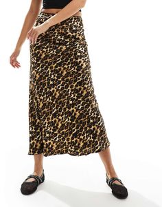 Rokken van Wednesday's Girl *Slaat op in de inspo-map* Dierenprint Hoge taille Elastische tailleband Regular fit Midaxi Skirt, Girls Robes, Save Outfits, Jane Dress, La Girl, Plus Size Skirts, Maxi Dress Trend, Orange Dress, Hoodies For Sale