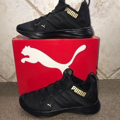 Puma Contempt Demi Metallic Puma Black/Puma Team Gold 8 B (M) Rubber Sole, Lace Up Sneaker Dc62ps59xz Black Puma Logo Sneakers For Gym, Black Puma Sneakers For Gym, Black Puma Training Sneakers, Black Adidas Sneakers For Workout, Casual Puma Sneakers For Gym, Puma Women Shoes, Puma Tennis, Puma Tennis Shoes, Leather Bicycle